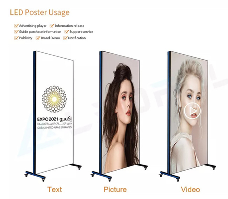 Nội thất P1.8 P2 P2.5 Quảng cáo kỹ thuật số LED Poster Mirror Display Screen led display poster