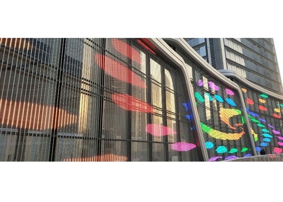 Đường video LED trong suốt P3.91 Indoor Led Mesh Curtain Signage Displays màn hình LED