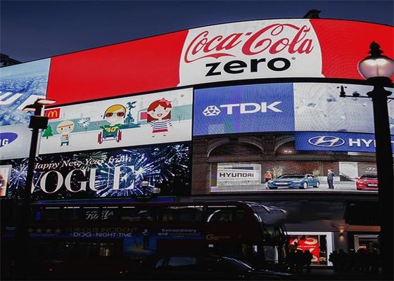 Màn hình Led ngoài trời P10, Tường video cong chống thấm nước IP65