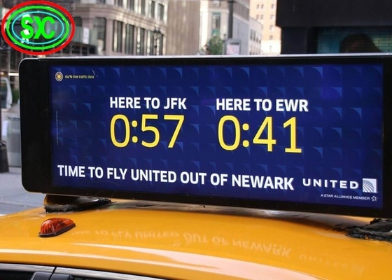 Màn hình hiển thị đèn LED chống nước xe hơi, màn hình mái taxi đầy đủ màu sắc ngoài trời