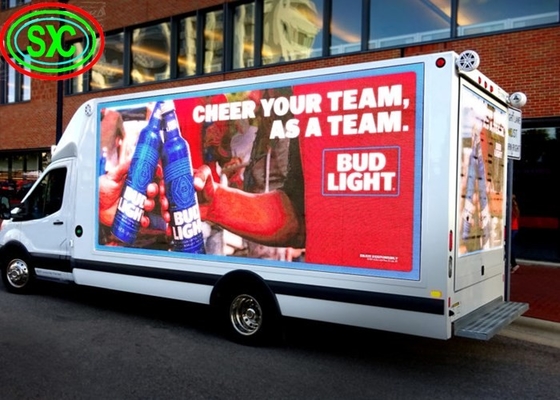 P6 Full Color Van ngoài trời xe tải di động quảng cáo LED hiển thị LED trailer video panel