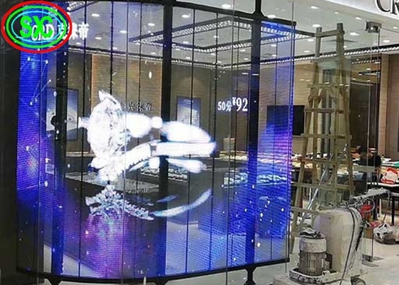 SMD2121 Màn hình LED trong suốt đầy màu sắc Quảng cáo cửa sổ biển báo