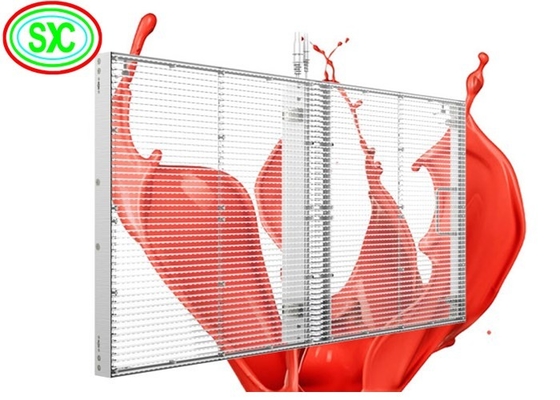 Màn hình LED trong nhà trong suốt P3.9-7.8 Full Color SMD Curved Led Video Wall Glass For Showcase