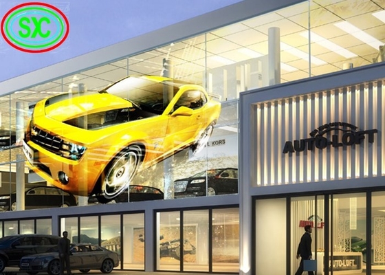 HD Indoor Outdoor p3.91-7.82 Full Color Waterproof Mesh Transparent LED Glass Wall (Màn kính LED trong suốt)