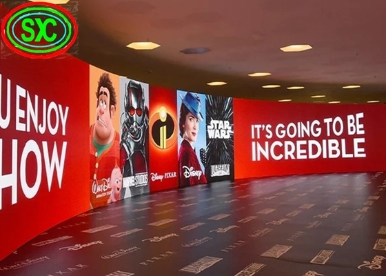 Digital P4 RGB LED Curtain Display  Wall Mounted , Curved LED Wall IP65 Waterproof