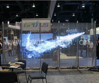 Slim P1.25 Transparent Glass Led Display, Led Mesh Screen mật độ pixel 25600pixels / sqm