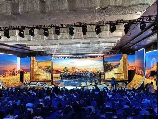 Chất lượng cao P3.91 Indoor Led Screen Stage Event Cho thuê Full Color Video Wall 7 Segments