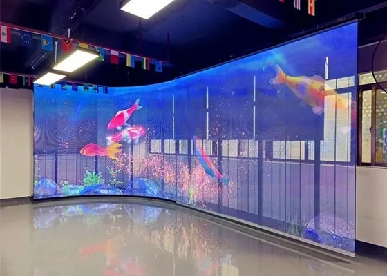 Màn hình LED trong nhà trong suốt có độ ổn định cao với thiết kế tấm cực mỏng chống thời tiết