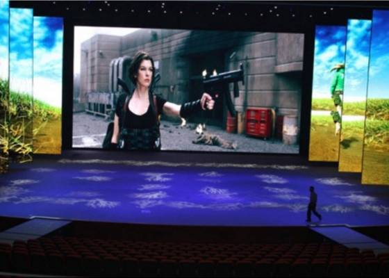 Hình ảnh HD P4 nền sân khấu đầy màu sắc nội thất LED Video màn hình tường Billboard