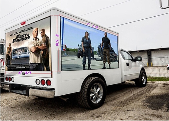 Pixel Pitch 5mm Mobile Truck màn hình LED tùy chỉnh kích thước cao chống nước Đèn di động dễ cài đặt