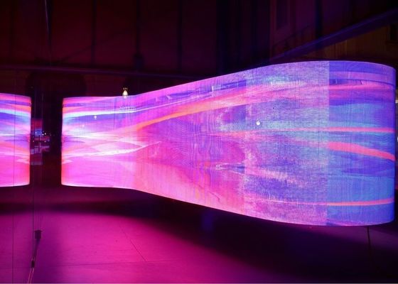 Giá tốt P2.5 Nhóm phim mềm Quảng cáo LED linh hoạt màn hình đầy màu 4mm Pixel Cabinet thép cong trực tuyến