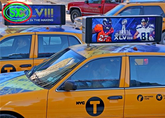 Màn hình LED trên nóc taxi hai mặt P5, chống nước IP65, độ sáng 6500cd/m²