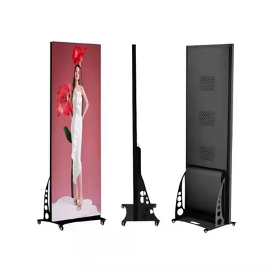 Bức tường video LED di động P1.25 P1.5 P1.86 P2 P2.5 Với bánh Poster quảng cáo LED Indoor Led Poster Screen Led Digital Display