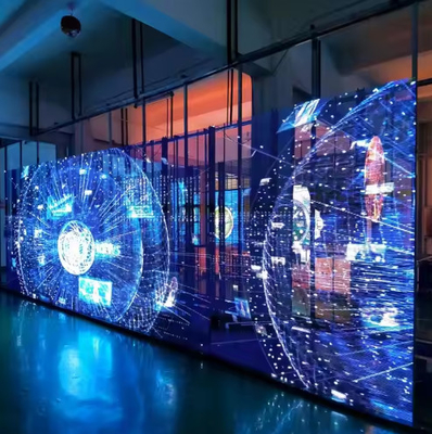 P2.6 Màn hình hiển thị trong suốt Led Grille Full Color Led Ice Screen Indoor Electronic Advertising Screen Glass Window