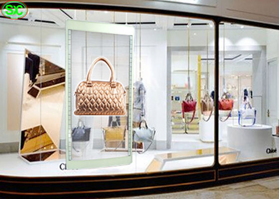 Bảng LED trong suốt độ sáng cao, Bảng hiệu đầy màu sắc SMD2121 màn hình LED trong suốt