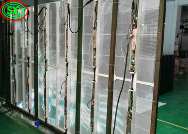 Nội thất P3.91 Màn hình LED trong suốt Cửa sổ thủy tinh Tủ nhôm Vật liệu dẫn màn hình trong suốt