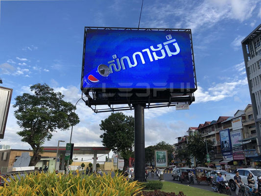 P10 cố định SMD2121 ngoài trời đầy màu LED Die-Cast nhôm 16-bit cấp độ màu xám