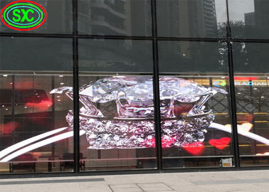Màn hình LED trong nhà trong suốt P3.9-7.8 Full Color SMD Curved Led Video Wall Glass For Showcase