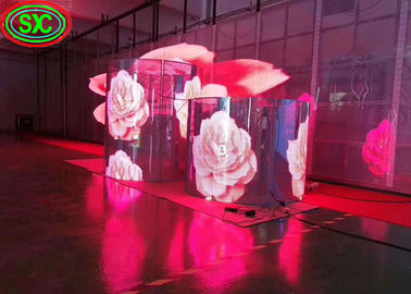 Ultra Lightweight Outdoor P3.91-P7.82 500 * 1000mm Kích thước tủ Tường LED trong suốt