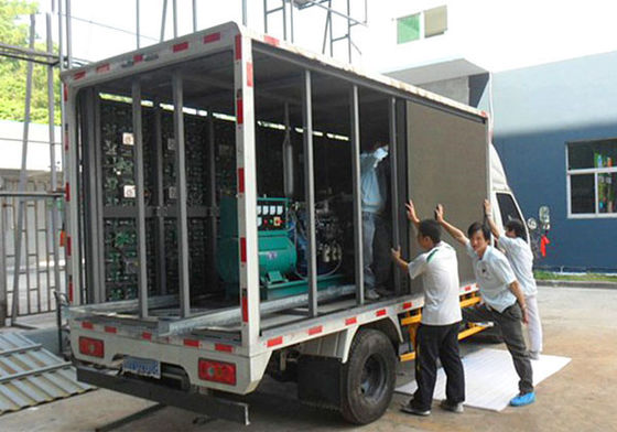 P6 Full Color Van ngoài trời xe tải di động quảng cáo LED hiển thị LED trailer video panel