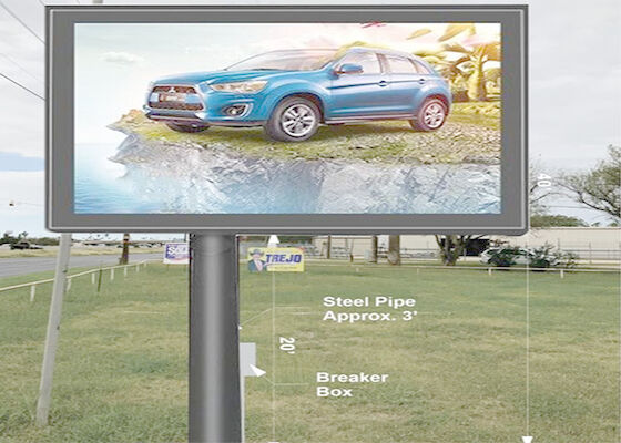 Quảng cáo đường cao tốc sân vận động Độ sáng cao ngoài trời màu đầy đủ P10 LED Video Wall Panel With Column