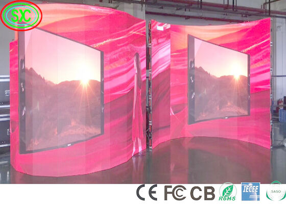 Indoor 1100cd/M2 P3.91 Curved Stage LED Screen 240W/M2 màn hình nền sân khấu dẫn