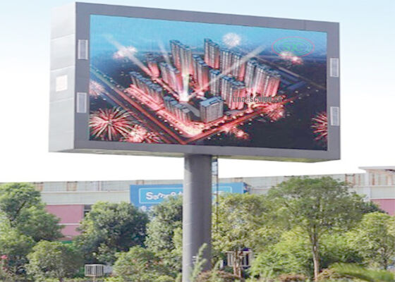 SMD IP65 Bên ngoài màn hình hiển thị LED đầy màu sắc P10 Building Advertising LED Billboard