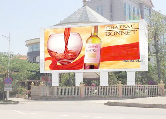 SMD IP65 Bên ngoài màn hình hiển thị LED đầy màu sắc P10 Building Advertising LED Billboard