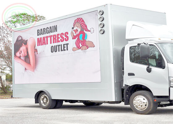 IP65 Video Digital Truck gắn màn hình LED đầy màu sắc 10mm Pixel Pitch
