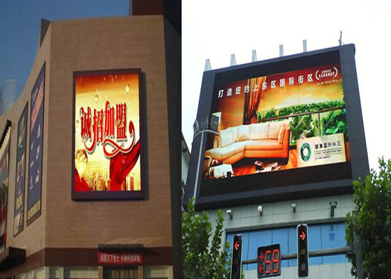 Bên ngoài chống nước P10 Quảng cáo thương mại LED Billboard 50000cd / m2 Độ sáng Biểu tượng màn hình
