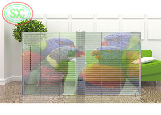 Màn hình LED trong nhà trong suốt P3.9-7.8 Full Color SMD Curved Led Video Wall Glass For Showcase