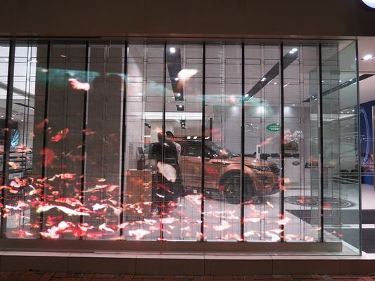 Giá tốt Trung tâm mua sắm Trưng bày Quảng cáo Video Led Tường trong nhà P3.91 P7.81 500X 1000MM 1920HZ Màn hình Led trong suốt HD trực tuyến