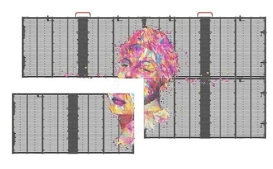Màn hình LED trong nhà trong suốt P3.9-7.8 Full Color SMD Curved Led Video Wall Glass For Showcase