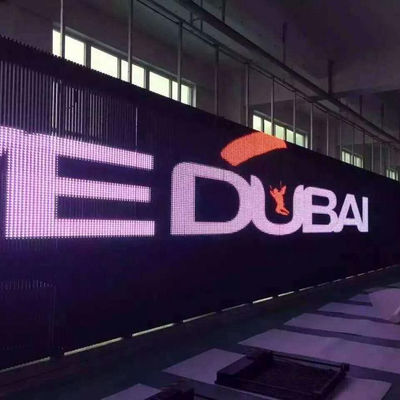 62500dots/sqm Density Dot Full Color Transparent LED Screen cho quảng cáo cửa sổ ngoài trời sáng cao