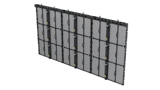 Màn hình LED trong nhà trong suốt P3.9-7.8 Full Color SMD Curved Led Video Wall Glass For Showcase