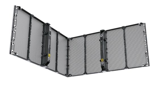 Nội thất P3.9-7.8 Màn hình hiển thị LED trong suốt màu sắc đầy đủ Smd Curved Led Video Wall Glass Led Screen For Showcase