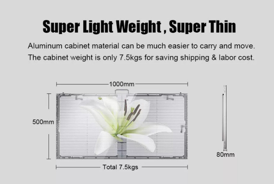 Màn hình LED trong suốt video ngoài trời P7.8-7.8, độ sáng 4500Cd 4G, màn hình LED ngoài trời WI-FI