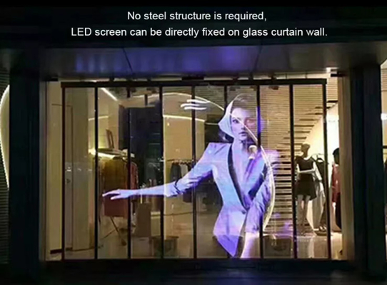 Màn hình LED trong suốt video ngoài trời P7.8-7.8, độ sáng 4500Cd 4G, màn hình LED ngoài trời WI-FI