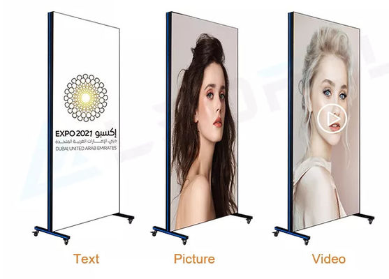 Giá tốt Màn hình áp phích kỹ thuật số P2 trong nhà cho Gương quảng cáo cửa hàng 3840Hz Làm mới WIFI trực tuyến