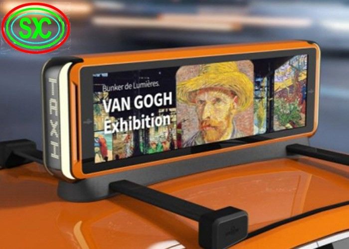 P6 ngoài trời HD Full Color LED Xe ô tô mái biển hiển thị 27778/sqm 192x192mm