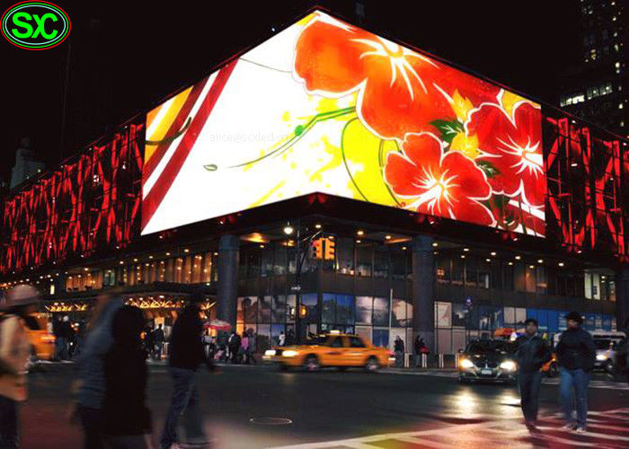 Ngoài trời RGB P10 không thấm nước 90 độ góc kỹ thuật số LED hiển thị tường