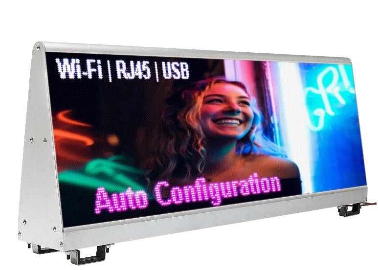 Màn hình LED biển báo xe hơi kích thước 5mm với kích thước 96*32 Cm và điện áp DC 5V