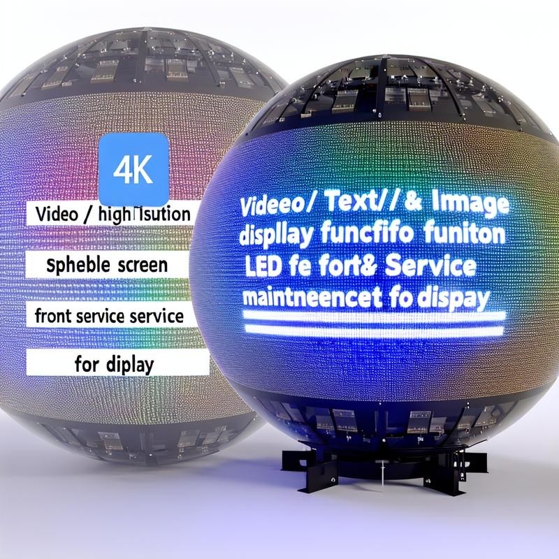 Chức năng hiển thị Video/Văn bản/Hình ảnh Màn hình hình cầu LED Bảo trì dịch vụ phía trước cho Màn hình