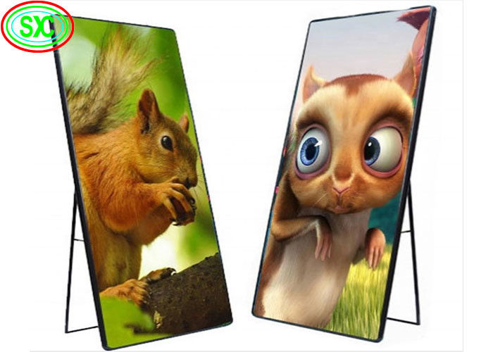 P1.86 RGB Color LED Floor Standing Poster Display cho siêu thị, khách sạn và nhà hàng