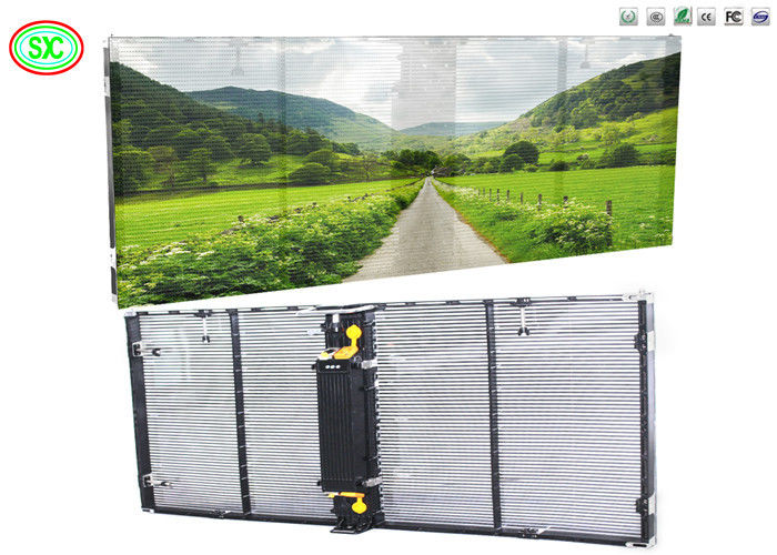 Trung tâm mua sắm Thời trang đầy màu sắc P3.91-7.82 Màn hình LED trong suốt Tường rèm kính