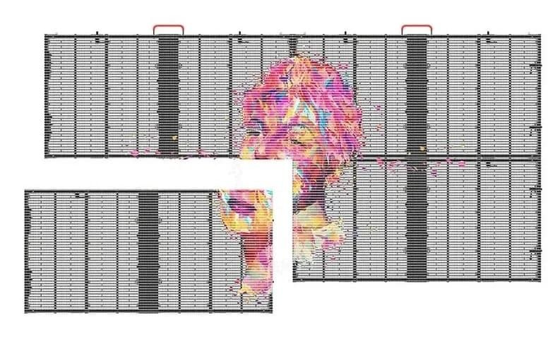 Màn hình LED trong nhà trong suốt P3.9-7.8 Full Color SMD Curved Led Video Wall Glass For Showcase