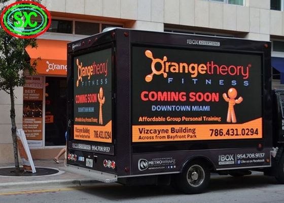 Màn hình LED ngoài trời đầy màu sắc Truck quảng cáo di động Van trailer màn hình LED với 6mm Pixel và 192 * 192mm Module Size