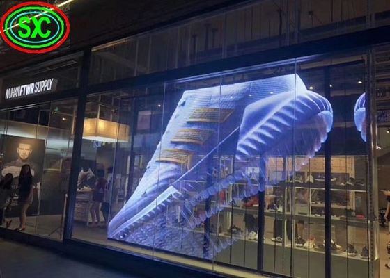 Ngoài trời trong suốt màn hình LED thủy tinh P3.91 Vật liệu tủ nhôm đúc