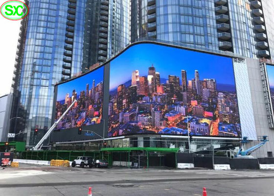 Giá tốt Cho thuê ngoài trời đầy đủ màu sắc Led Led Màn hình xây dựng màn hình cong tường P10 không thấm nước trực tuyến