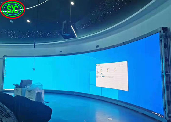 Màn hình LED đủ màu sắc trong nhà cong P3.91 cong với tủ góc điều chỉnh